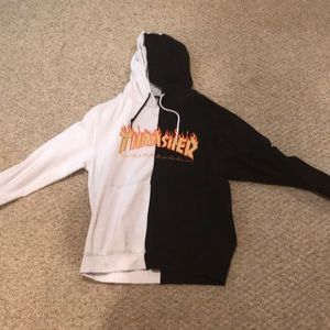 Men’s Thrasher White and Black Hoodie